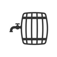 Vector illustration of barrel faucet icon in dark color and white background