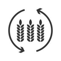 Vector illustration of rice change icon in dark color and white background