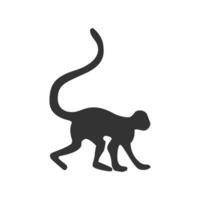 Vector illustration of Monkey icon in dark color and white background