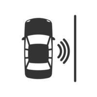 Vector illustration of car side sensors icon in dark color and white background