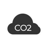 Vector illustration of co2 icon in dark color and white background