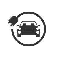 Vector illustration of car chargers icon in dark color and white background