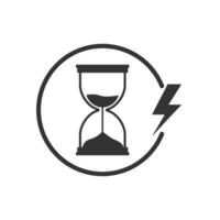 Vector illustration of time to recharge icon in dark color and white background