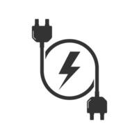 Vector illustration of dual plugs icon in dark color and white background