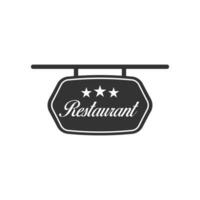 Vector illustration of restaurant board icon in dark color and white background