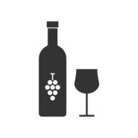 Vector illustration of wine beer icon in dark color and white background