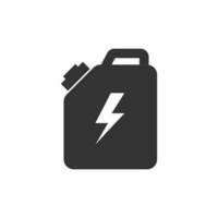 Vector illustration of electric car oil icon in dark color and white background