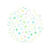A background with colorful stars of various sizes as a pattern. vector