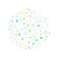 A background with colorful stars of various sizes as a pattern. vector