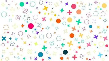 A background with colorful shapes of various sizes as a pattern. vector