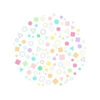 A background with colorful geometric shapes of various sizes. vector