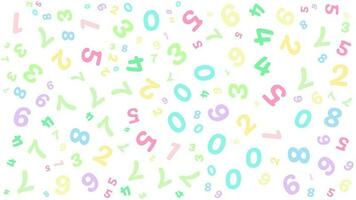 A background with colorful numbers of various sizes as a pattern. vector