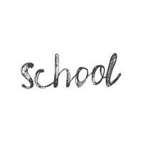 Vector hand-drawn school Illustration. Detailed retro style school lettering sketch. Vintage sketch element. Back to School.