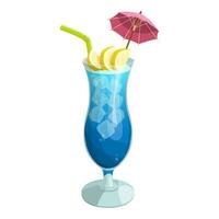 Blue lagoon cocktail. vector illustration on a white background.