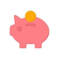 piggy bank icon flat style vector