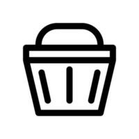 shopping basket icon line style vector