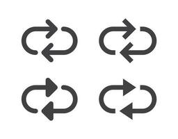 Repeat symbol icon, simple return outline or refresh icons set isolated flat design vector illustration.