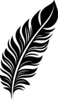 Feather - Black and White Isolated Icon - Vector illustration