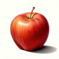Red apple isolated on white background. Generative AI photo