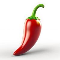 Close-up red chilli pepper isolated on white background. photo