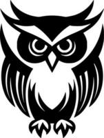 Owl, Black and White Vector illustration