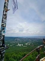 Mountain view from the top of the hill of Janos , Budapest photo