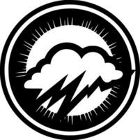 Lightning - Black and White Isolated Icon - Vector illustration