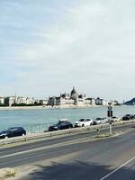 Parliament building in Budapest, Hungary, Europe. Copy space for text photo