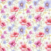 Seamless Pattern Summer floral pattern suitable for wrapping paper and fabric designs. photo