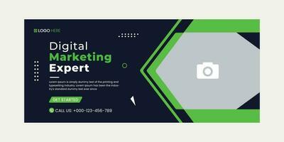 Digital marketing social media cover banner template, Creative business cover and banner desing. Vector illustration