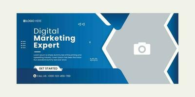 Digital marketing social media cover banner template, Creative business cover and banner desing. Vector illustration