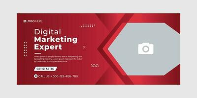 Digital marketing social media cover banner template, Creative business cover and banner desing. Vector illustration