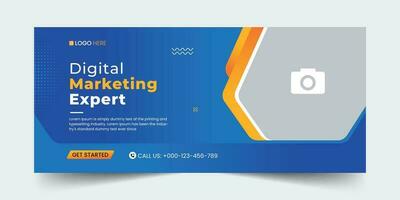 Digital marketing social media cover banner template, Creative business cover and banner desing. Vector illustration