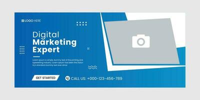 Digital marketing social media cover banner template, Creative business cover and banner desing. Vector illustration