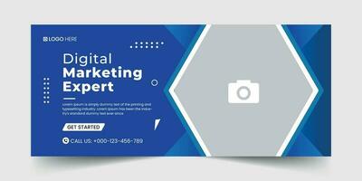 Digital marketing social media cover banner template, Creative business cover and banner desing. Vector illustration