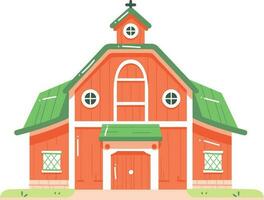 Hand Drawn barns and farms in flat style vector