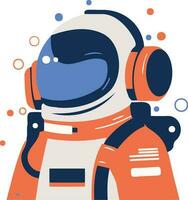 mano dibujado astronauta en plano estilo vector