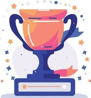 Hand Drawn trophies and victories in flat style vector