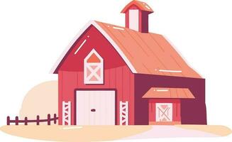 Hand Drawn barns and farms in flat style vector