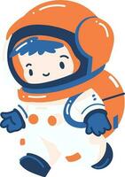 Hand Drawn astronaut boy in flat style vector