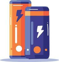 Hand Drawn energy storage battery in flat style vector