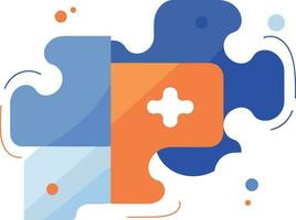 jigsaw puzzle in flat style vector