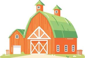 Hand Drawn barns and farms in flat style vector