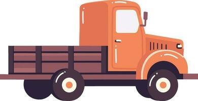 Hand Drawn orange truck in flat style vector