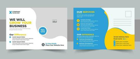 Corporate postcard design template, amazing and modern postcard EDDM design template, stylish corporate postcard design bundle vector