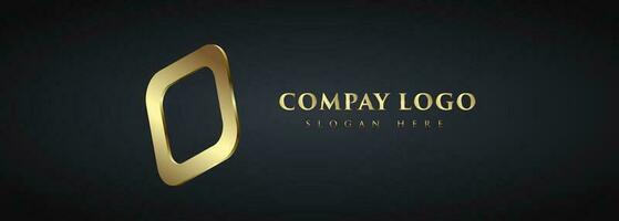 Banner of premuim square Logo vector on dark background, a Luxury company Logo design with Golden element, vector illustration Logo banner