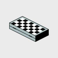 Folding chessboard isometric vector illustration
