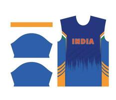 India cricket team sports kid design or India cricket jersey design vector