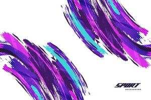 Abstract and Colorful Brush Background with Halftone Effect. Brush Stroke Illustration for Banner, Poster, or Sports Background. Scratch and Texture Elements For Design vector