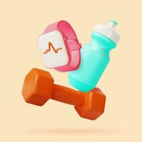 3d Workouts for Beginners Healthy Body Training Concept Background Cartoon Style. Vector